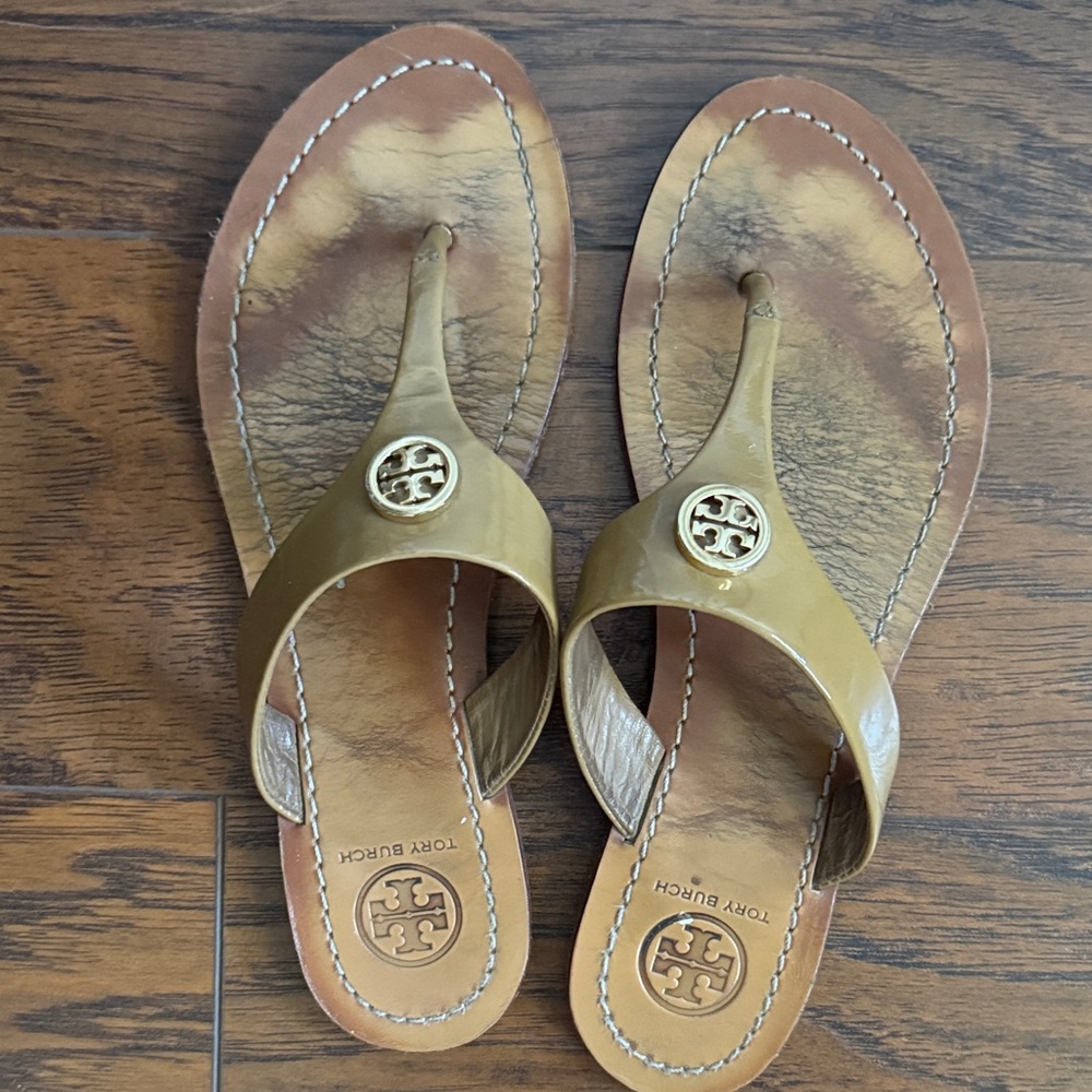 Tory Burch Gold and Tan Women's Sandals